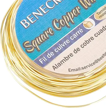 BENECREAT 0.8mm 5m Brass Square Wire, Silver Brass Wire for Jewelry Beading  Craft Work