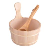 Sauna Bucket Cedar Wooden Bucket and Ladle Kit 4L Wooden Bucket with Handle Bathing Accessories for Sauna Steaming Room Bathroom Home greater