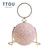 Fashion Golden Womens Shoulder Bags Exquisite Metal Round Chains Crossbody Bags For Women High Quality Mini Lady Messenger Bag