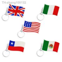 1PCS PVC Keyring Charms National Flag Key Chain Kids Toy Pendant Keychain Small Ornament Pop Jewelry Keys Accessories Key Holder