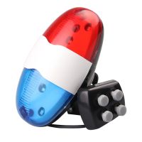 Bicycle Bell 6 LED 4 Tone Bicycle Horn Bike Call LED Bike Police Light Electronic Loud Siren Kid Accessories Bike Scooter MTB