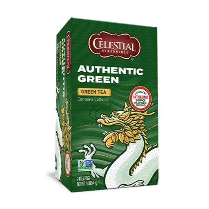 Celestial Seasonings Herbal Tea (Green Tea) Authentic Green 20 Tea Bags