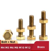 M4 Fasteners baut segi enam eksternal kuningan Set kombinasi mur mesin ekstensi penuh besar pengencang perangkat keras sekrup segi enam tembaga