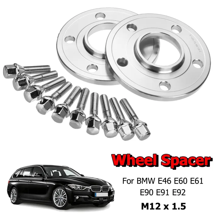 2x 12mm 5X120 PCD Hubcentric Wheel Spacer Bolts Kit For BMW E46 E60 E61