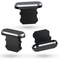 4 Pieces Anti Dust Plugs Charging Port Stopper Cap Soft Housing Slim Case Cover for iPhone for iPhone 13/12/11-Black