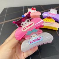 12Pcs Hair Claw Clip Anime Kuromi Kawaii My Melody Hello s Cute Pompompurin Cartoon Cinnamoroll Shark Hairpin Crab Headwear