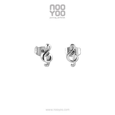 NooYoo ต่างหูสำหรับผิวแพ้ง่าย Music Note Surgical Steel