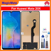 LCD จอ TFT MagicMeta สำหรับ Huawei Mate 20 X ชิ้นส่วนจอสัมผัสแอลซีดีของเครื่องแปลงดิจิทัลแทนโดยหัวเว่ย Huawei Mate 20 X EVR-L29, EVR-AL00,แสดงผลหน้าจอ LCD EVR-TL00