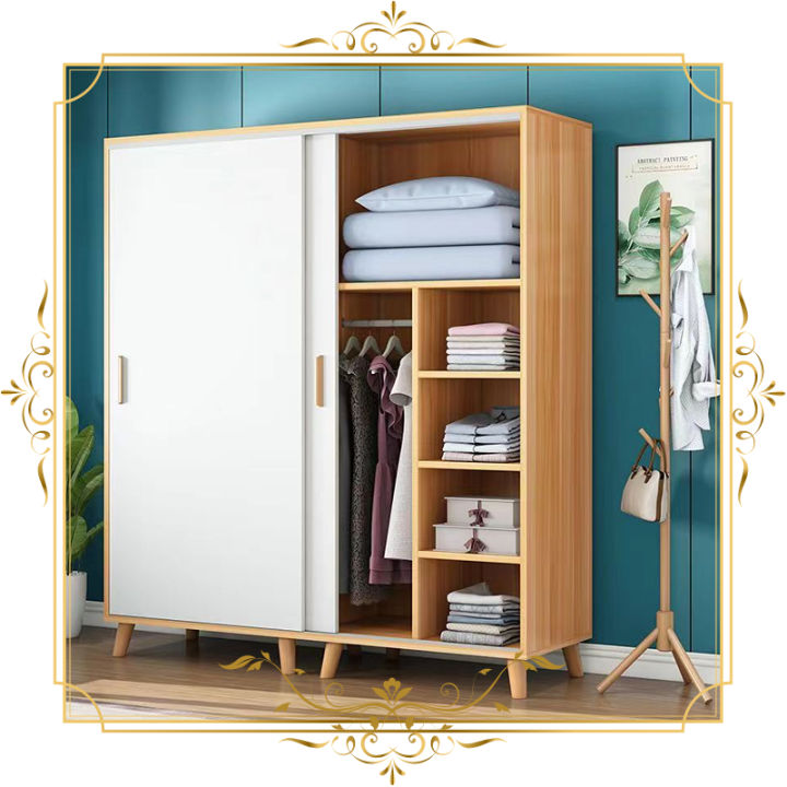 Cod Wardrobe Simple Modern Assembly Bedroom Sliding Door Solid Wood