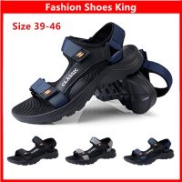 CODxdrrf5157 【Ready Stock】Korean Fashion Casual Adids Sandal Lelaki Sandals Blue Black Gray Mens Summer Breathable Slippers Plus Size 46 Shoes