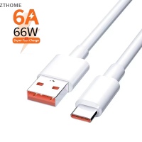 ZTHOME 1/1.5Mile 6A 66W USB Type-C สายชาร์จเร็วสุดๆสำหรับ Xiaomi Huawei