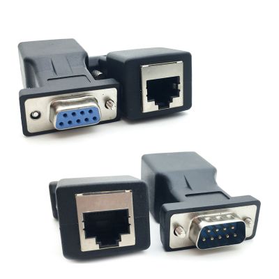 New Arrival DB9 RS232 Male/Female to RJ45 Female Adapter COM Port to LAN Ethernet Port Converter