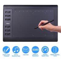 10x6 Professional Graphics Drawing Tablet 12 Express Keys 8192 Levels Battery-Free Stylus/8pcs Nibs/Pen Clip Support PC/Laptop