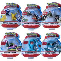 Original Pokemon Battle Figure Pack Pocket Monster Pikachu Popplio Rowlet Litten Wobbuffet Metang Figurine อะนิเมะของเล่นรุ่น