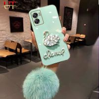 เคส A7 A5S A58 OPPO A78 A31 A57 A17 A38 A71หรูหรามีเพชรกากเพชรไรน์สเตอร์เคสโทรศัพท์ตัวอักษรชุบซิลิโคนป้องกันฝาหลังพร้อมลูกผมน่ารัก