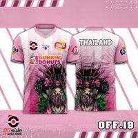 เสื้อกีฬาเสื้อฟุตบอลพิมพ์ลาย OFF.19 ใส่สบาย สีสด