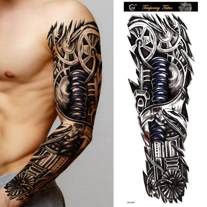 hot-dt-large-arm-sleeve-king-temporary-sticker-fashion-wolf-tiger-men-totem