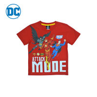 Magic Two T-Shirt For Kids with Justice League Pattern Red Colour เสื้อยืดเด็กลายจัสติสลีก ผ้าคอตตอน100% สีแดง