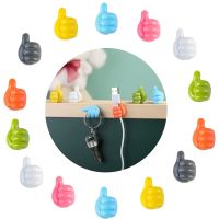 5/10Pcs Thumb Wall Hook Multifunctional Clip Holder Self Adhesive Cable Wire Organizer Hook Wall Hangers for Kitchen Bathroom