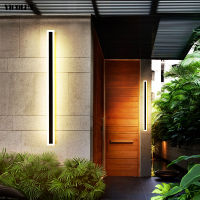 New Outdoor Waterproof Modern LED Wall Lights With Remote Living Room Bedroom Corridor Porch Black Indoor Lamp Lighting Dimmable