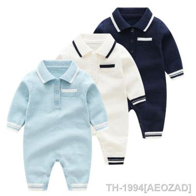 ﹊ Macacão infantil de malha roupa para bebês recém-nascidos manga longa quente o outono 0-24 meses macacão fofo