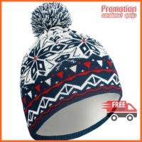 Adult Jacquard Ski Hat - White Navy