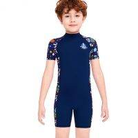 One-piece Short Sleeve Boxer Shorts Kids Wetsuit Quick-drying Snorkeling Surfing M3GE