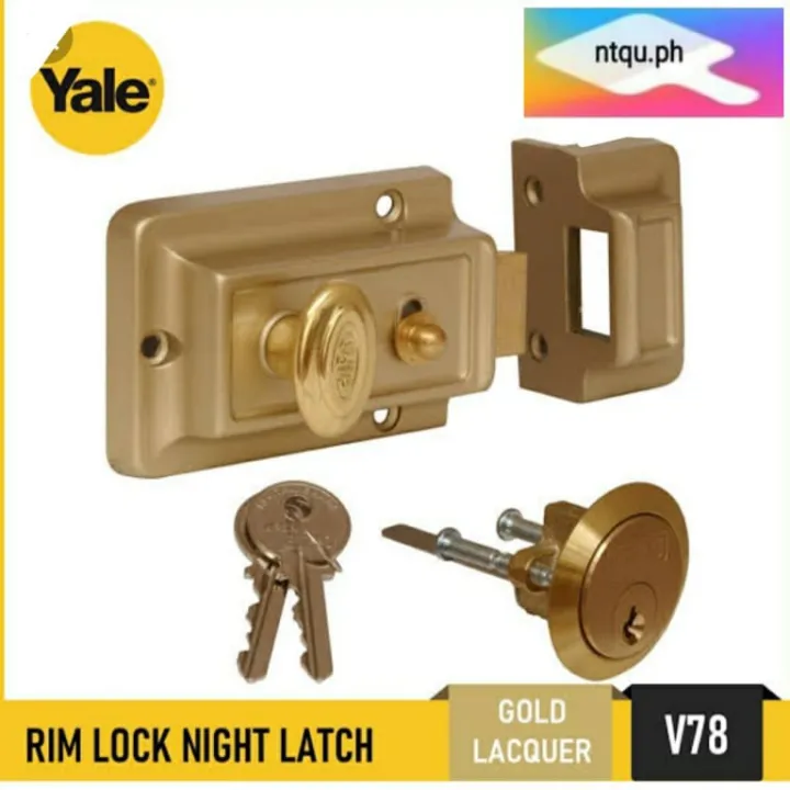 Yale Rim Lock Night Latch V78 GL Gold Lacquer Original Authentic
