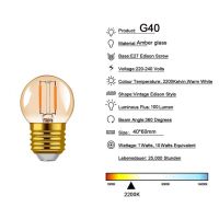 หลอดไฟไฟ Led เอดิสันวินเทจสีทองหลอดไฟกลางคืน E27หลอดไฟ G40 G45 G125 1W 4W 2200K ไส้หลอด Led หรี่แสงได้หลอดไฟ