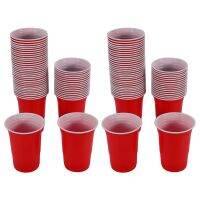 100Pcs/Set 450Ml Red Disposable Plastic Cup Party Cup Bar Restaurant Supplies Household Items for Home Supplies