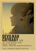 โปสเตอร์กระดาษกาวย้อนยุคอะนิเมะชุดวินเทจ Devilman Crybaby สำหรับศิลปะตกแต่งผนังบ้านภาพอุปกรณ์ตกแต่งห้องนั่งเล่น69F 0717