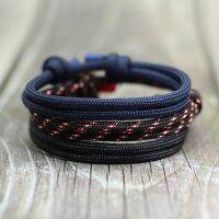 [HOT JJOZZZCXQDOU 575] Handmade Paracord เชือกสร้อยข้อมือผู้ชายชุด Braclet ปรับชาย Casual ปีนเขา Braslet Minimalist เครื่องประดับของขวัญ Hombre Pulseras