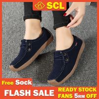 CODhuanglan212 [SCL] Womens Minimalist Design Suede Leather Loafers