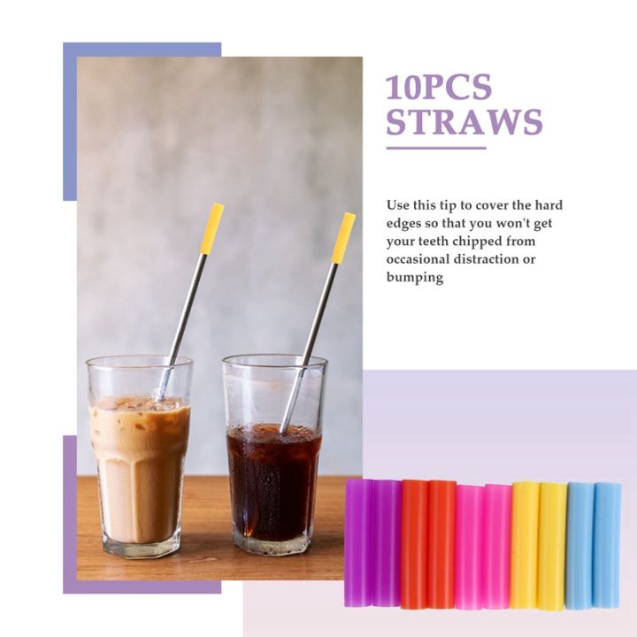 10pcs-assorted-colors-reusable-silicone-straws-tips-covers-for-0-24inch-6mm-stainless-steel-drinking-straw