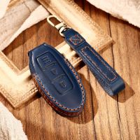 Leather Car Key Case Cover 3 Buton for Nissan Leaf Micra K12 Note Patrol Qashqai J11 J10 Tiida Xtrail X Trail T32 for Infiniti