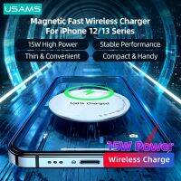 USAMS W2 Qi 15W Super Thin Alloy Glass Magnetic Wireless Fast Charger For iPhone 13 12 Series Xiaomi Samsung Huawei