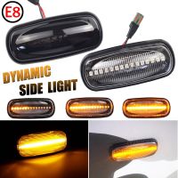 2Pcs For Land Rover Defender Freelander Discovery 2 Smoked Lens LED Side Marker Lamp Dynamic Amber Turn Signal Light