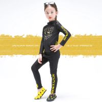 Girl Muslimah Swimwear Kids Swimsuit Long Sleeve Rashguard with Pants Set 17011