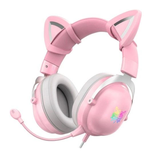 HEADSET (หูฟัง) ONIKUMA X11 PINK CAT EARS (3.5MM / RGB)