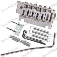 A Set Thickened Base 6 String Saddle Tremolo Bridge System for Electric Guitar Replacement parts - Chrome-DFDAG STORE