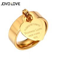 {BUSA Fashion Accessories} แหวนแต่งงาน MSX Forever Love สลักแท็กหัวใจขนาดใหญ่แหวนเสน่ห์สแตนเลส Rose Gold Color Lover Ring สำหรับผู้หญิง