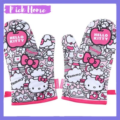 Chefmade(เชฟเมค) ถุงมือผ้าฝ้ายนุ่มลายพรางสําหรับเตาอบเชฟเมด Hello Kitty Mitts-Oven (Kt7019) 2ชิ้น