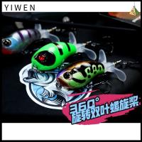 YIWEN สมจริงตา2ส่วนเบสหมุนหางเหยื่อล่อปลาเหยี่อปลา Plopper เบ็ด VMC