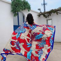 【CC】 large Size Beach Ethnic Scarf Silk Cotton Tapestry Pashmina 190x140cm