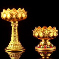 【ส่งจากกรุงเทพ】ทองแดงบริสุทธิ์ ตะเกียงน้ำมัน ถ้วยตะเกัยง เชิงเทียนดอกบัว ตะเกียงน้ำมันทองเหลือง ตะเกียงทองเหลือง เชิงเทียนเทียนทองเหลือง