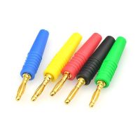 1/5Pcs New 2mm 4mm Plugs Gold Plated Musical Speaker Cable Wire Pin Banana Plug Connectors Black Red Green Blue Yellow  Wires Leads Adapters