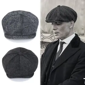 Men Casual Tweed Flat Cap Blend Wool Retro Peaky Blinders Berets Newsboy Hat
