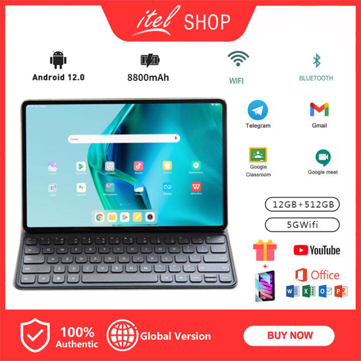2023 Tablet PC Brand New ITEL Original Tablet 12 + 512GB Cheap Tablet
