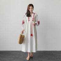 Ulan Bator ethnic style long sleeve dress autumn dress womens northwest grassland tourism wear Xinjiang Tibet clothes