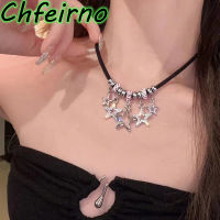 Chfeirno จี้พู่รูปดาวกลวงสำหรับผู้หญิงสร้อยคอแบบโชกเกอร์อารมณ์หวาน